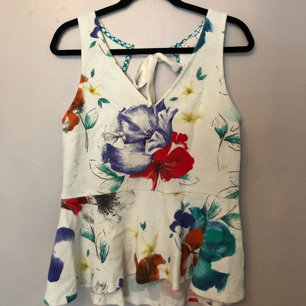 Anthropologie peplum floral Sz L